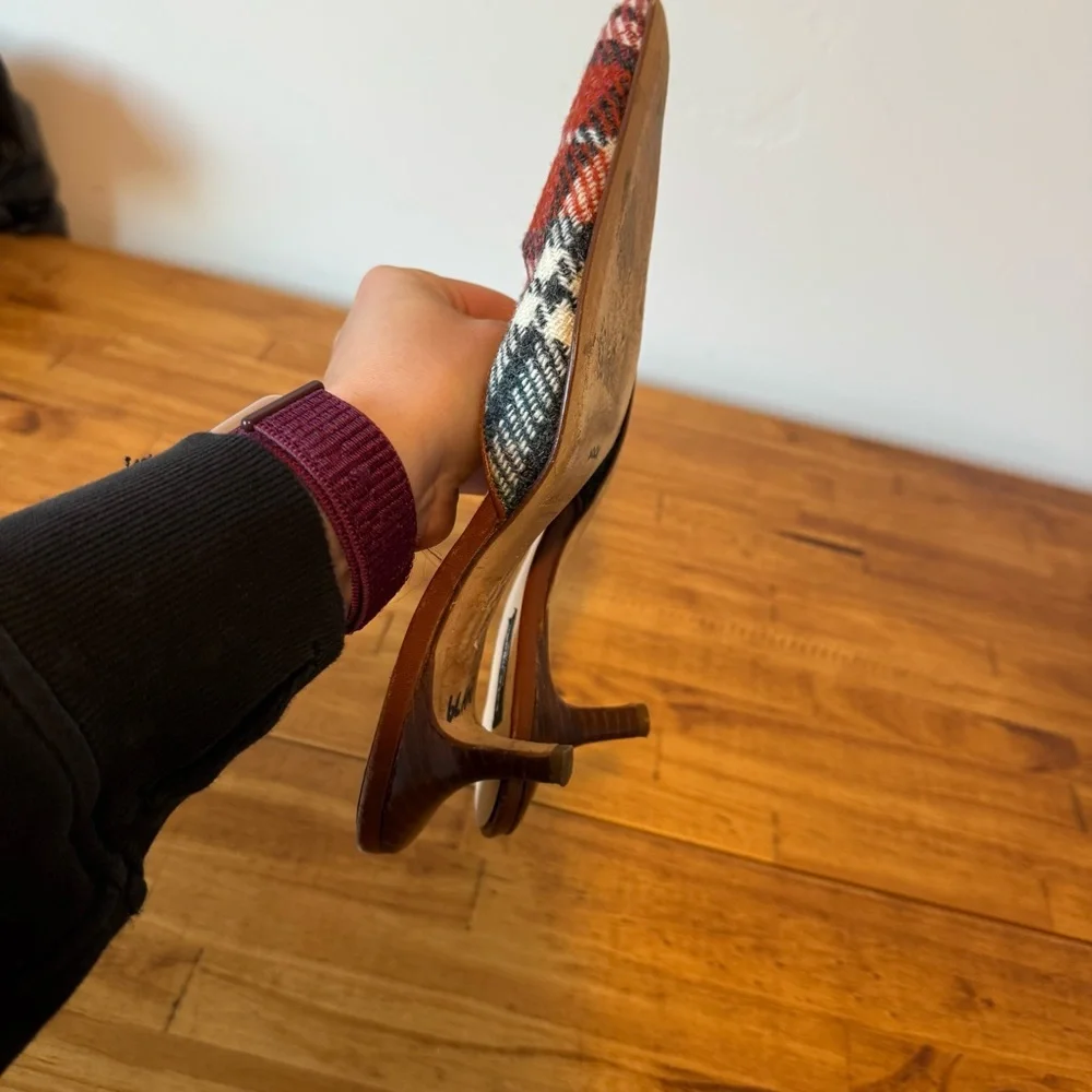 Kate Spade Red and White Plaid Heels - Picture 6 of 6